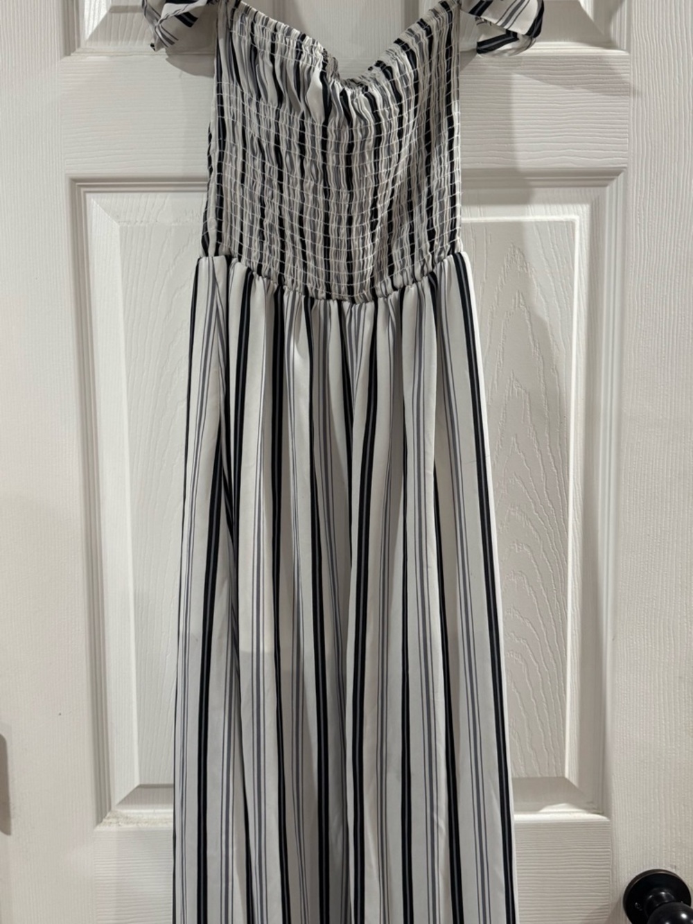 Altar'd State Black and White Striped Maxi Dress